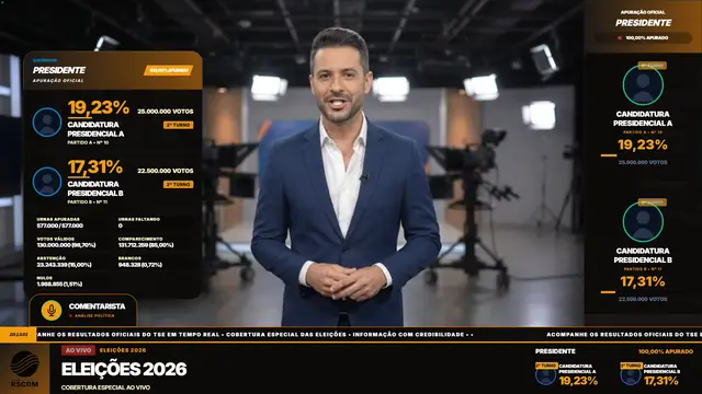 Tema Chocolate aplicado ao overlay principal do módulo Eleições 2026