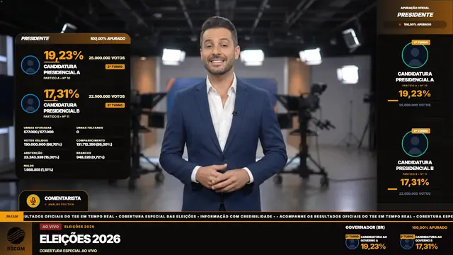 Tema Chocolate aplicado ao overlay principal do módulo Eleições 2026