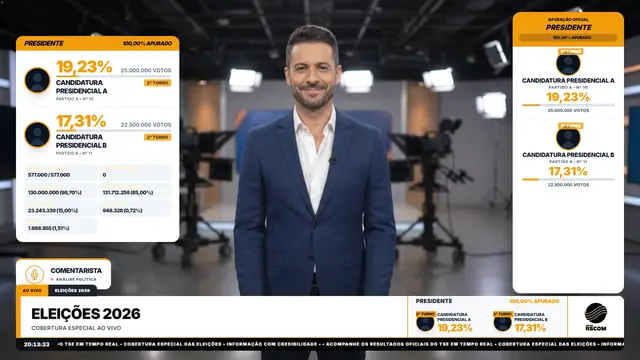 Tema Dourado aplicado ao overlay principal do módulo Eleições 2026