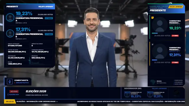 Tema Grafite aplicado ao overlay principal do módulo Eleições 2026