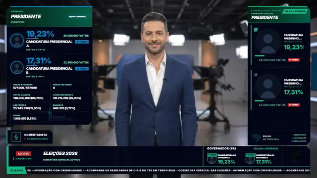 Tema Verde aplicado ao overlay principal do módulo Eleições 2026