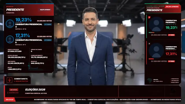Tema Vermelho aplicado ao overlay principal do módulo Eleições 2026
