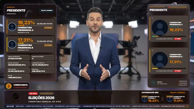 Tema Vermelho aplicado ao overlay principal do módulo Eleições 2026