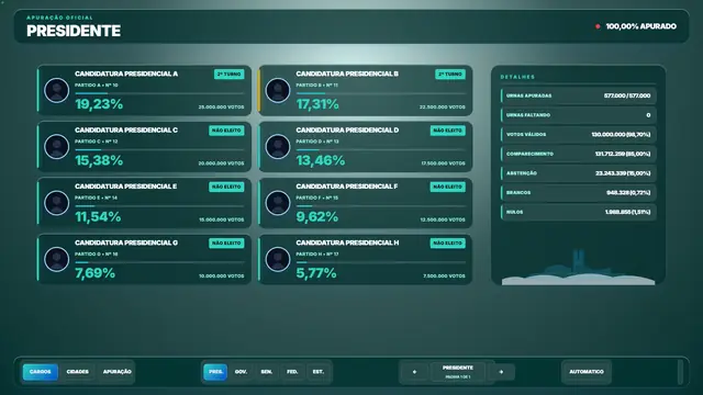 Tema Nórdico aplicado ao modo tv do módulo Eleições 2026